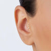 14K Solid Gold Tragus 3 Stone Arc with Diamonds