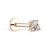 14K Solid Gold Tragus 3 Seeds with Diamonds