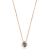 14K Solid Gold Solitaire Necklace with Blue Diamond