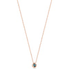 14K Solid Gold Solitaire Necklace with Blue Diamond