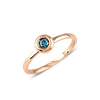 Solitaire Ring in Yellow Gold with 0.10 ct blue diamond