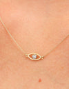 14K Gouden Boze Oog Diamanten Halsketting