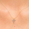 14K GoudenKruisketting met Diamanten