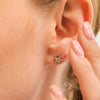 14K Solid Gold Flower Diamond Studs