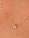 14K Solid Gold Emily Floral Diamond Necklace