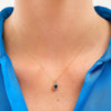 14K Solid Gold Oakley Sapphire Necklace