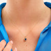 14K Solid Gold Oakley Sapphire Necklace