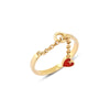 3mm Enameled Heart Classic Gold Ring – 14K Yellow, Rose, or White Gold