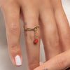 3mm Enameled Heart Classic Gold Ring – 14K Yellow, Rose, or White Gold