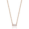 14K Solid Gold Bethany Baguette Necklace with Diamonds