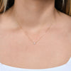 14K Solid Gold Bethany Baguette Necklace with Diamonds