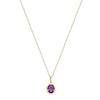 14K Solid GoldAmetist Necklace with Enamel