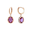 14K Solid Gold Ametist Earrings