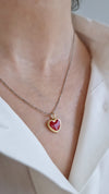 14K Solid Gold Mon Coeur Necklace with Enamel