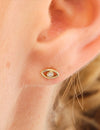 14K Gouden Boze Oog Studs met Diamanten