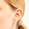 14K Solid Gold Lily Diamond Studs Earrings