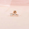 14K Solid Gold Tragus 3 Stone Arc with Diamonds