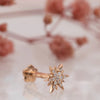 14K Solid Gold Sun Tragus with Diamonds