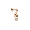 14K Solid Gold Doremi Tragus with Diamonds