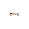 14K Solid Gold Solitaire Diamond Tragus with Diamonds