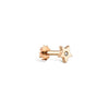 14K Solid Gold Star Tragus with Diamonds