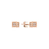 Stone Cube Gold Studs