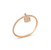 Cube Dangle Gold Ring in Yellow Gold with 5A zircon