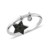 14K Solid Gold Swinging Stone Star Ring – Playful Design with Sparkling Zirconia