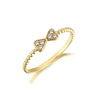 14K Solid Gold Dainty Bow Ring