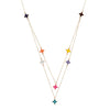 14K Solid GoldSummer Flowers Necklace with Enamel