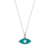 14K Solid Gold Blue Eye Necklace