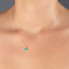 14K Solid Gold Blue Eye Necklace