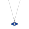 14K Solid Gold Blue Eye Necklace