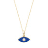 14K Solid Gold Blue Eye Necklace