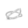 White Gold Cabaret Ring with baguette-cut zirconia stones