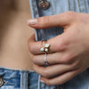 Drop Opal Ring in Yellow Gold with a mesmerizing opal stone
