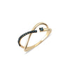 Yellow Gold Lumierre Ring featuring 0.11 ct. of blue diamonds