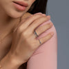 White Gold Frost-Kissed Ring with sparkling blue diamonds