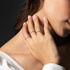 Close-up of elegant 14K gold infinity ring