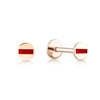 14K Solid Gold Red Band Enamel Tragus with Diamonds