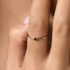 14K Solid Gold Audrey Ring with Blue Diamond