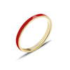 14K Solid Gold Colorful Mood Ring with Red Enamel