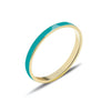 14K Solid Gold Colorful Mood Ring with vibrant blue enamel