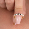 14K Solid Gold Duet Ring with Enamel x Piano