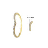 Close-up of 14K gold Rhythm Ring with zircon stones