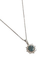 Sunflower Radiance 14K Gold Pendant with Blue Diamond