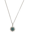 Sunflower Radiance 14K Gold Pendant with Blue Diamond