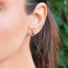 14K massief gouden Sparkle Serenade oorbellen met blauwe damonds