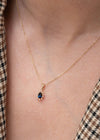 14K Solid Gold Ocean Sapphire Necklace