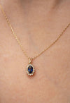 14K Solid Gold Oakley Sapphire Necklace